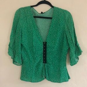Green TopShop Blouse